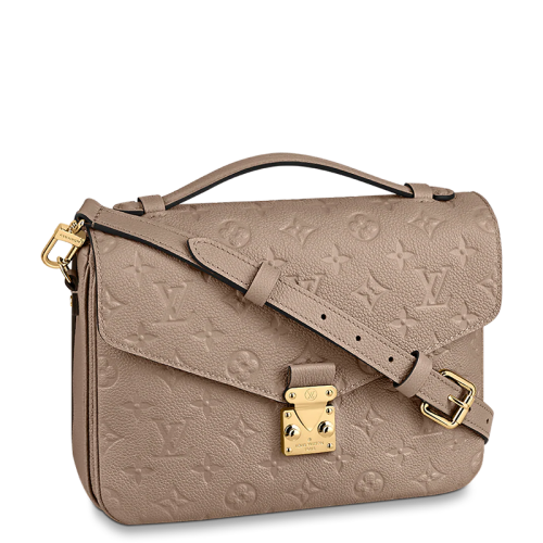 Louis Vuitton/路易威登 22春夏新款MéTIS系列 女士鴿子灰壓紋粒面牛皮老花壓花金扣單肩斜挎手提包M44881