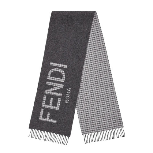 FENDI/芬迪新款 女士灰色羊毛羊絨圍巾FXT334AHR1F0QZ0