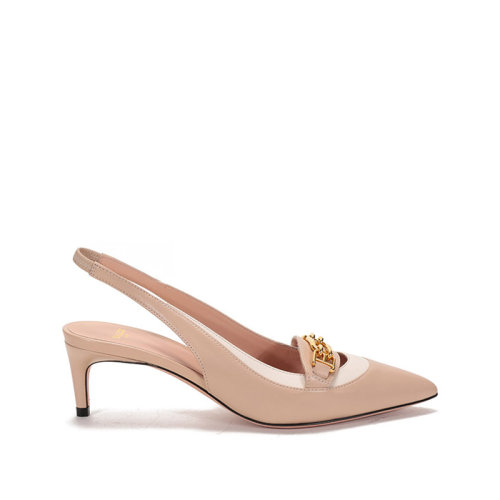 BALLY/巴利 女士羊皮馬銜扣尖頭露跟淺口鞋高跟鞋 DIANET 55
