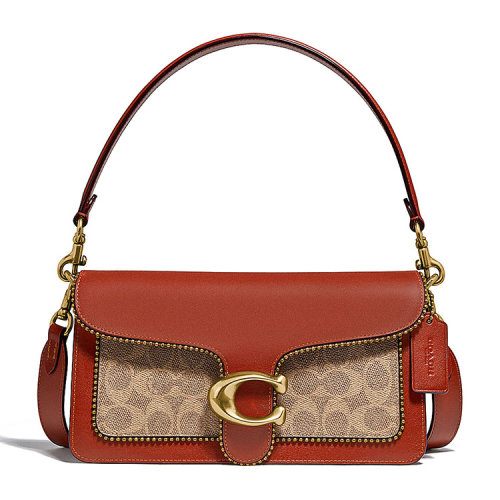 COACH/蔻馳 經(jīng)典標志帆布珠鏈TABBY26號小牛皮單肩包6793