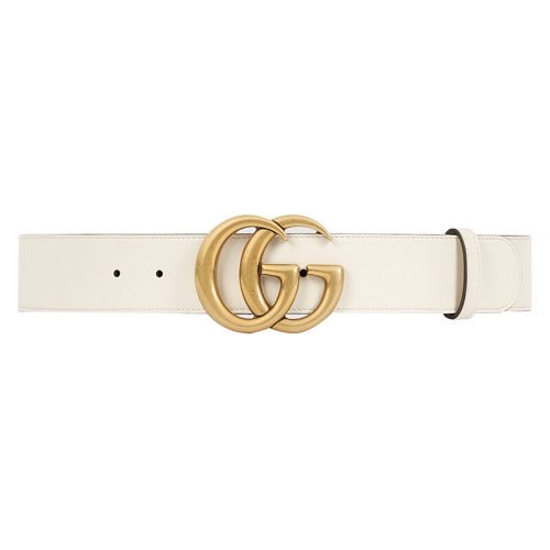 GUCCI/古馳 【瑕疵香港】皮帶雙G帶扣皮革女士皮帶配件配飾腰帶 400593 AP00T 9022