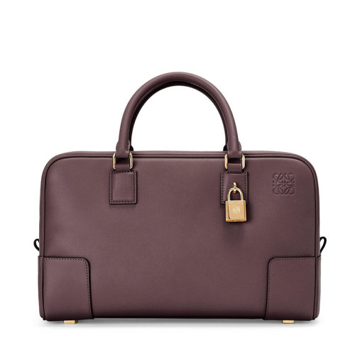 LOEWE/羅意威 22春夏新款Amazona 28系列 女士梅子色納帕牛皮革金扣配金鎖單肩斜跨手提包0010640829