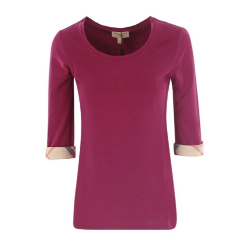 BURBERRY/博柏利女裝 服飾 潮流百搭格紋五分袖上衣 女士短袖T恤 3990296