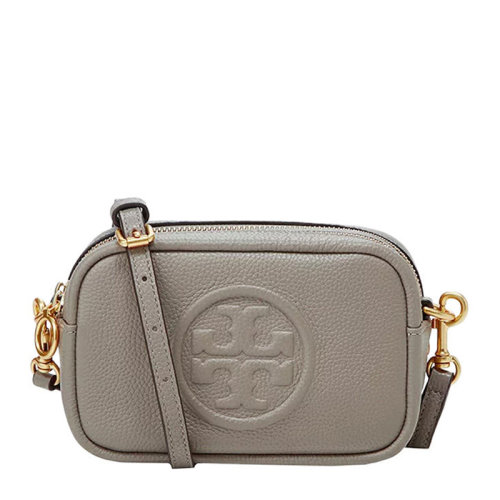 Tory Burch/湯麗柏琦女士深紅真皮粒面皮革鵝卵石紋經(jīng)典徽標(biāo)單肩包斜挎包相機(jī)包手拿包女包 55691-615