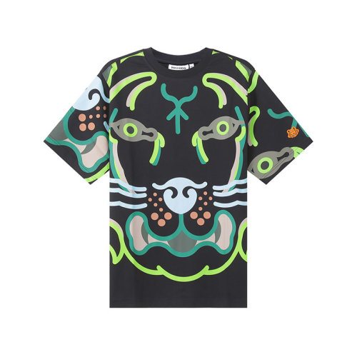 KENZO/高田賢三 【22春夏新款】 男士棉質(zhì)寬松版K-Tiger圓領(lǐng)短袖T恤小虎頭刺繡 FC5 5TS257 4SB