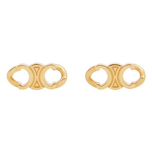 CELINE/賽琳 22新款 TRIOMPHE系列女士金色黃銅凱旋門耳釘460BL6BRA.35OR