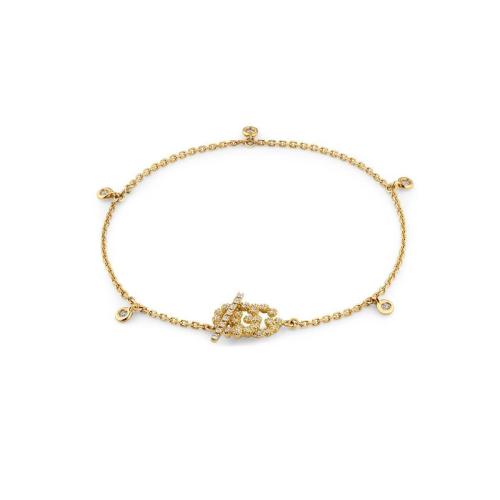  GUCCI古馳 22年秋冬 女士 雙G鉆石手鐲 481671 J8540 8000