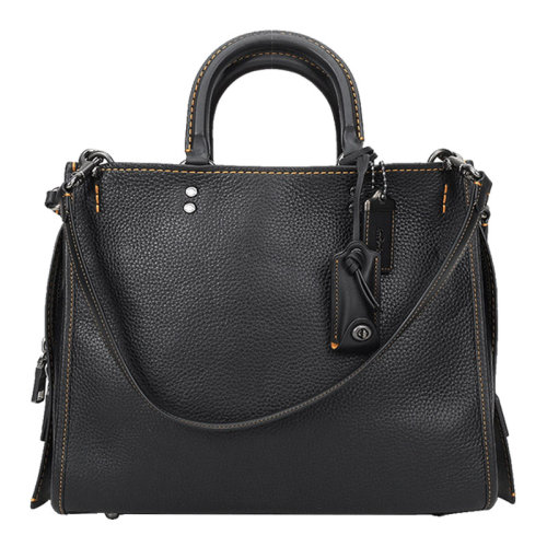 COACH/蔻馳 女士黑色手提單肩包 38124_BPBLK