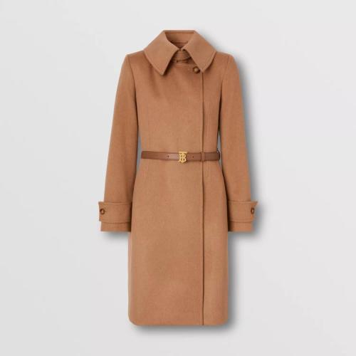  BURBERRY 22年秋冬 女士 專屬標(biāo)識圖案羊絨束帶大衣 80594871