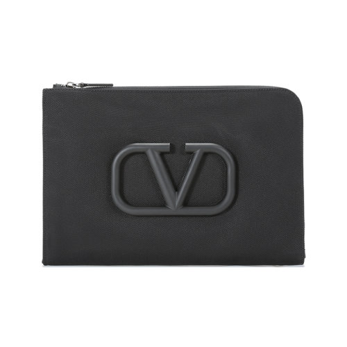 Valentino/華倫天奴  男士織物V LOGO裝飾手拿包 VY2B0457DZK