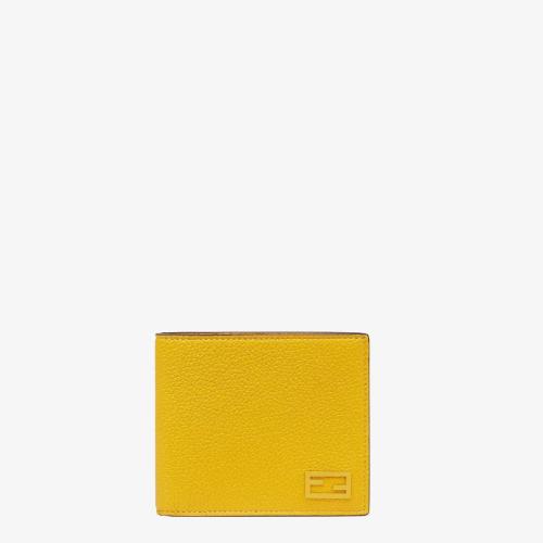  FENDI芬迪 22年秋冬 男士 錢(qián)包 黃色皮質(zhì)雙折錢(qián)包 7M0169AG0LF03PF