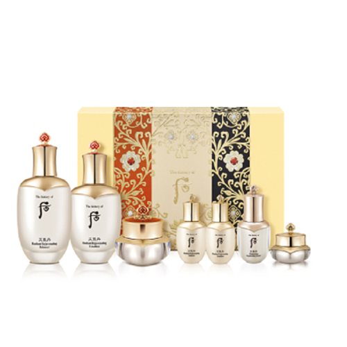 Whoo/后  天氣丹花獻(xiàn)光彩三件套禮盒 （正裝：水150ml+25ml乳110ml+25ml面霜25ml小樣：眼霜5ml+精華8ml）