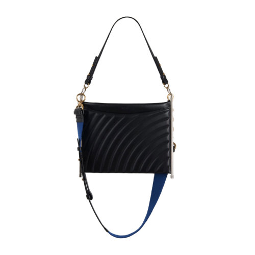 CHLOE/克洛伊 女士黑色絎縫光滑小牛皮拉鏈開合單肩包斜挎包手提包女包 CHC18US101-A04-001