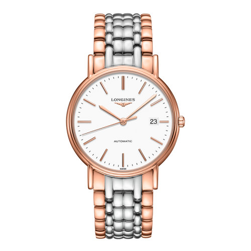 LONGINES/浪琴  時(shí)尚系列 自動(dòng)機(jī)械表白盤精鋼粉色PVD表帶男女同款38.5毫米L4.921.1.12.7