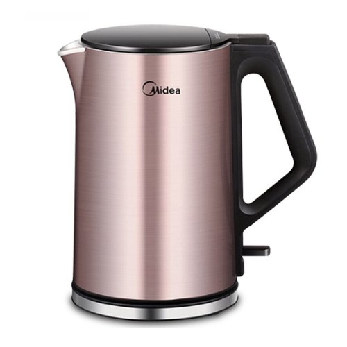 Midea/美的 電水壺?zé)畨仉姛崴畨厝讳P鋼一體無縫內(nèi)膽1.5L雙層防燙防干燒HJ1510a