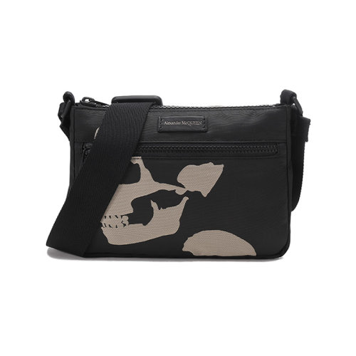 Alexander McQueen/亞歷山大麥昆【22春夏新款】男士織物單肩斜挎包 663144 1AAE3