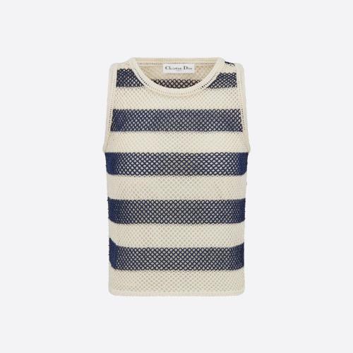  DIOR迪奧 22年秋冬 女士 背心 Dior Mariniere 無袖上衣 314T26AM701_X5899