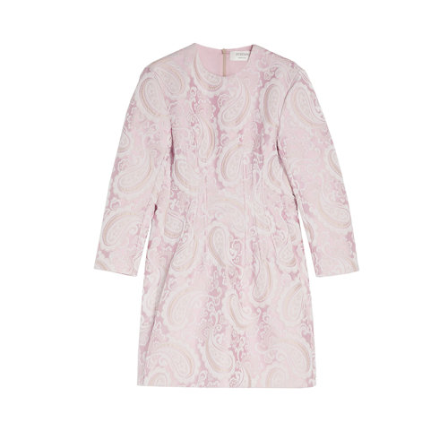 MaxMara/麥絲瑪拉 22年早春新款 PANIA系列 女士粉色滌綸棉質(zhì)混紡佩斯利花紋連衣裙2221172706001