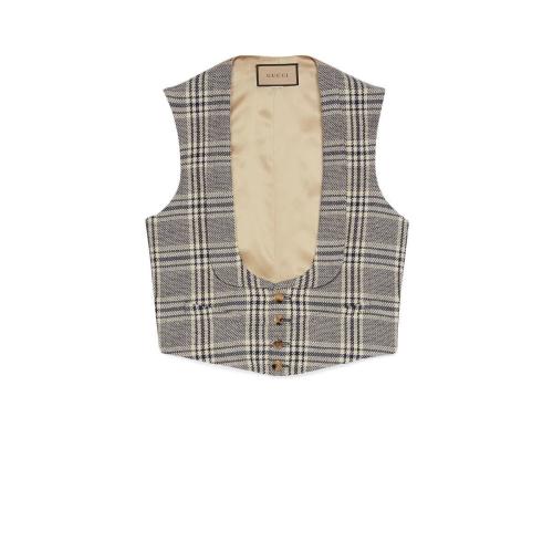  GUCCI古馳 22年秋冬 男士 Gucci HA HA HA特別系列格紋馬甲 719365 ZAC6B 4632