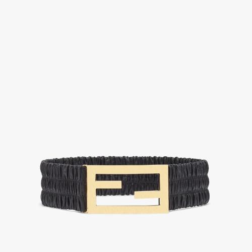  FENDI芬迪 22年秋冬 女士 腰帶 黑色納帕皮革腰帶 8C067_BVEF0KUR