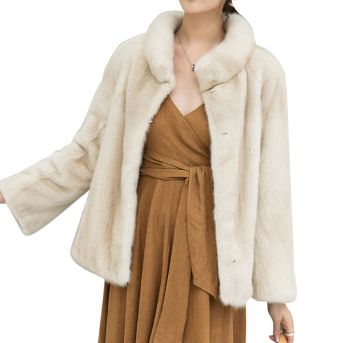 GeleiStory/GeleiStory  秋冬新款進口貂皮大衣女修身立領整貂水貂皮草外套裘皮  女士皮草