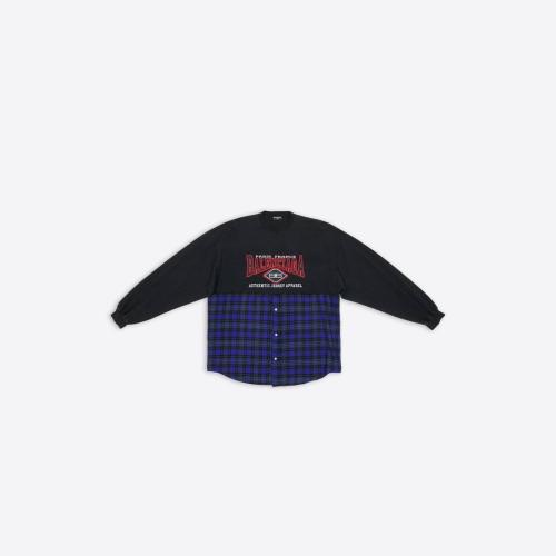  BALENCIAGA巴黎世家 22年春夏 女士 長(zhǎng)袖T恤 Womens B Authentic Patched Long Sleeve T-shirt