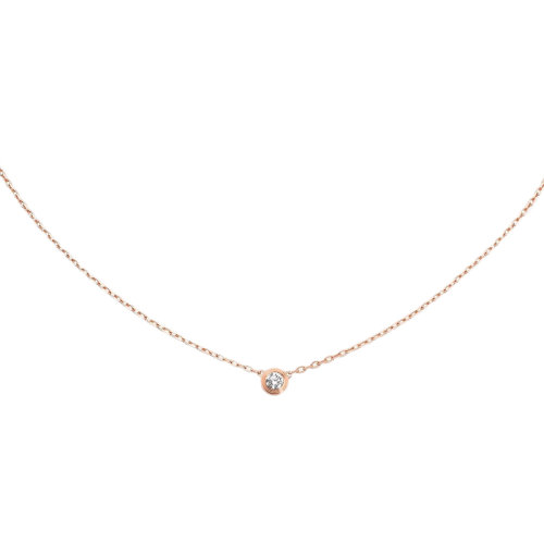 CARTIER/卡地亞 DIAMANTS LéGERS小號18K金玫瑰金鉆石項鏈 B7215700