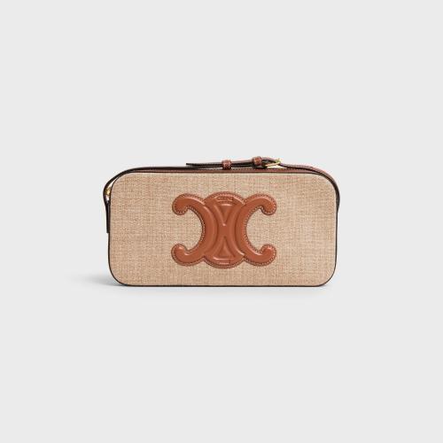  CELINE賽琳思琳 22年秋冬 女士 單肩包 SAC CAMERA PORTé éPAULE CUIR TRIOMPHE TEXTILE ET