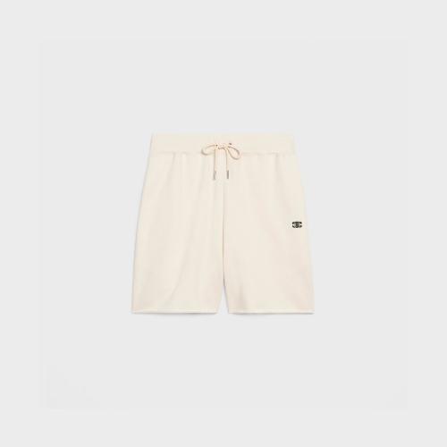  CELINE賽琳思琳 22年秋冬 女士 短褲 TRIOMPHE刺繡棉/山羊絨短褲 2Z057450I.01LI