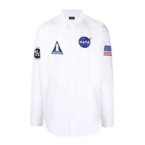 Balenciaga/巴黎世家 女士白色棉質(zhì)長袖襯衫 663076 TYB18 9000