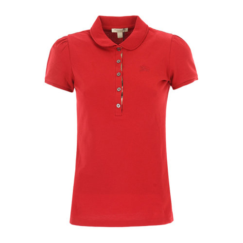 Burberry/博柏利  女士紅色棉質(zhì)修身時尚短袖polo衫