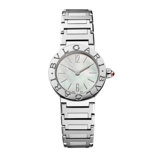 BVLGARI/寶格麗  Bvlgari系列不銹鋼表殼表鏈雕刻雙徽標(biāo)的表圈珍珠母貝表盤 23毫米