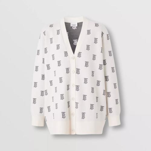  BURBERRY 22年秋冬 女士 專屬標識羊毛混紡寬松開衫 80571601