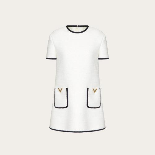  VALENTINO華倫天奴 22年秋冬 女士 連衣裙 ROBE EN CRISP TWEED 1B3VAZU37A66A1