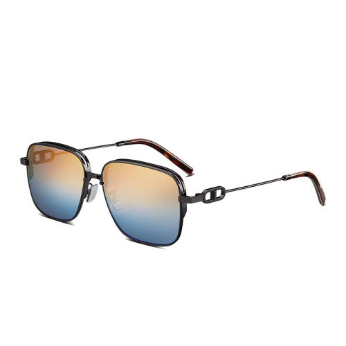 DIOR/迪奧 22年春夏新款 CD LINK N1U系列 男士金色至藍(lán)色漸變鏡面鏡片深青銅色飾面金屬鏡框方形太陽眼鏡墨鏡CDLKN1UXR_H4I2