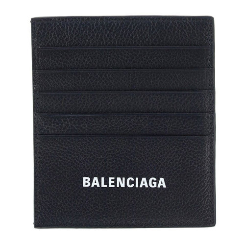 Balenciaga/巴黎世家男士黑色小牛皮經(jīng)典字母徽標(biāo)印花裝飾錢夾錢包卡夾卡包男包 655684-1IZI3-1090
