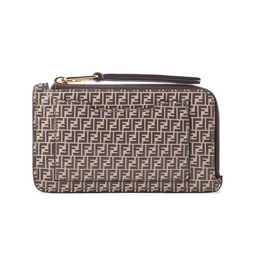 FENDI/芬迪【22春夏新款】女士皮革卡包卡夾零錢包FF圖案 8M0472 AHM1