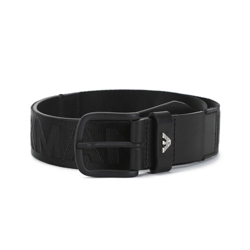 Emporio Armani/安普里奧阿瑪尼 男士織物/牛皮革針扣式皮帶腰帶 Y4S467 Y066G