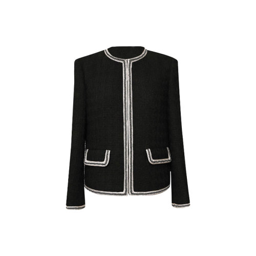 GeleiStory/GeleiStory  秋冬新款小香風(fēng)外套經(jīng)典優(yōu)雅圓領(lǐng)氣質(zhì)修身短外套 女士夾克