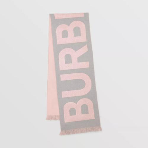  BURBERRY 22年秋冬 女士 金銀線徽標(biāo)羊毛混紡圍巾 80640101