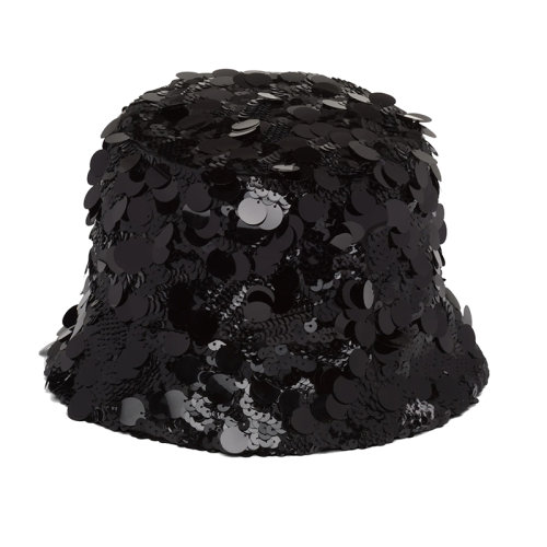 PRADA/普拉達  女士黑色亮片漁夫帽1HC137_959_F0002