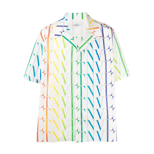 Valentino/華倫天奴  男裝 時(shí)尚 男士白色棉質(zhì)短袖襯衫  VV3AAA906G5 D26 HKY015678