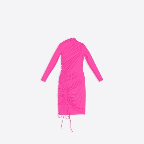  BALENCIAGA巴黎世家 22年春夏 女士 連衣裙 Womens Mini Dress in Fluo Pink 704440TYK075900