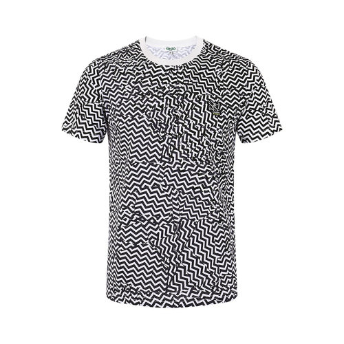 KENZO/高田賢三 男士棉質(zhì)花紋印花裝飾圓領(lǐng)短袖上衣T恤 4OT5TS018-18