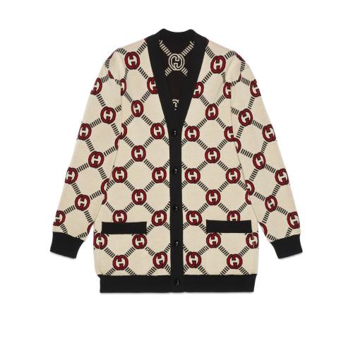  GUCCI古馳 22年秋冬 女士 互扣式雙G雙面羊毛開衫 678308 XKB7T 9194 預定商品2-6周發(fā)貨