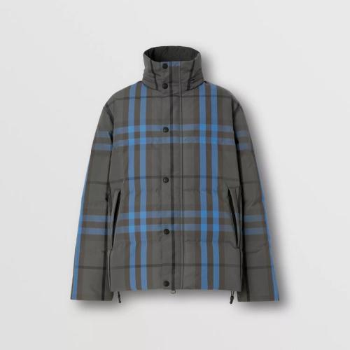 BURBERRY 22年秋冬 男士 雙面兩穿格紋尼龍羽絨服 80585361