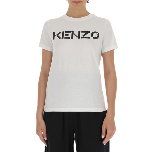 Kenzo/高田賢三 女士純色棉質經典字母徽標印花裝飾圓領短袖上衣T恤 FB62TS8414SA 多色可選