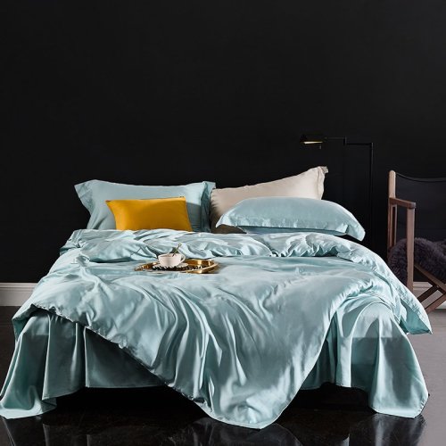 Fantti/芬緹 床上用品60支天絲純色簡約四件套被罩床罩被單枕套床蓋-土耳其藍(lán)