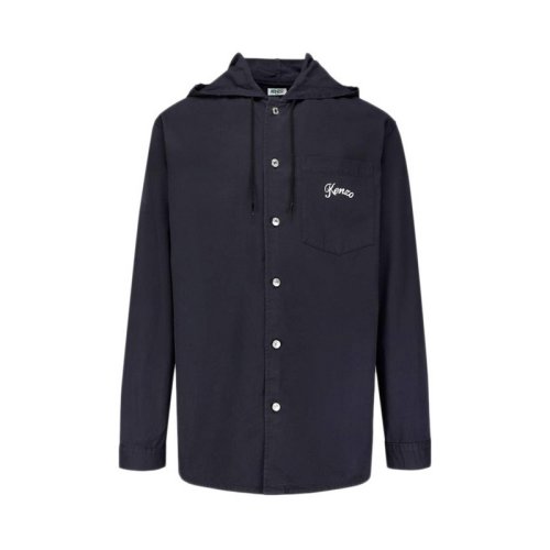  KENZO/高田賢三 男士黑色棉質(zhì)長袖襯衫 F955CH622 1LE 99 PLFSX