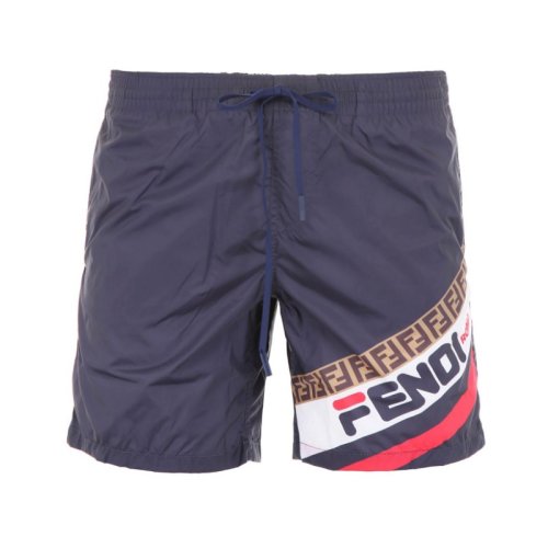  FENDI/芬迪 男士藍(lán)色滌綸短褲泳褲 FXB078 A2W0 F0QG0 PLFSX